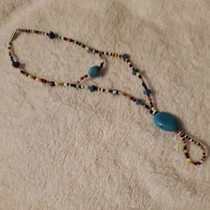 Multicolor Turquoise Beaded Barefoot Sandal